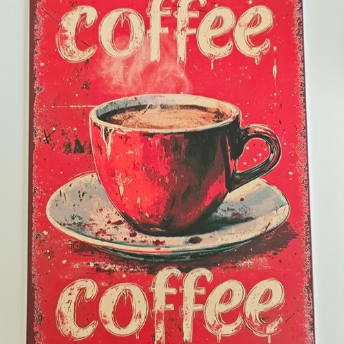 Vintage Coffee Tin Sign like new, metal decorative wall art