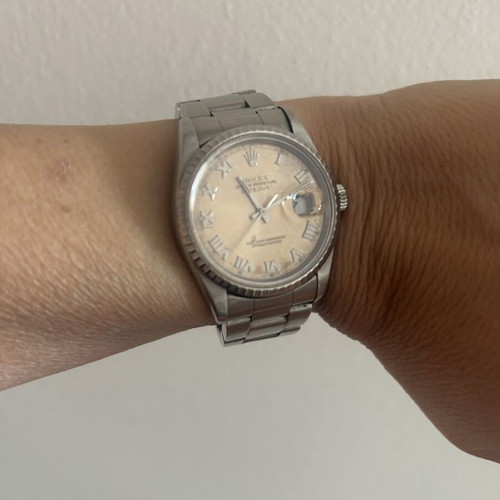 Rolex Datejust 36 mm model 16220 used, Salomon Roman dial, Oystersteel