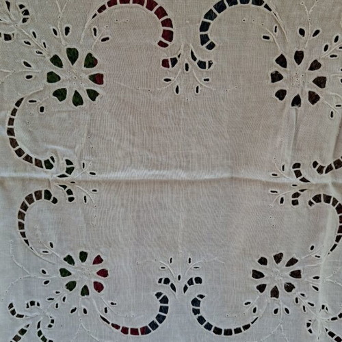 Linen cutwork tablecloth 80×80 classic angel design new
