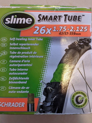 Slime Smart Tube 26" x 1.75-2.125 Bicycle Inner Tube Schrader Valve new