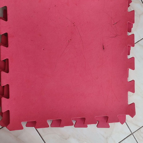 ELC play mats used, set of 7, red and orange