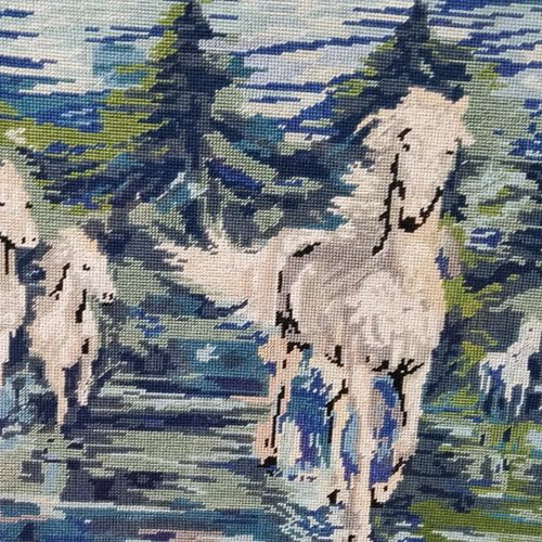 Embroidered painting like new 65x50 ready for framing