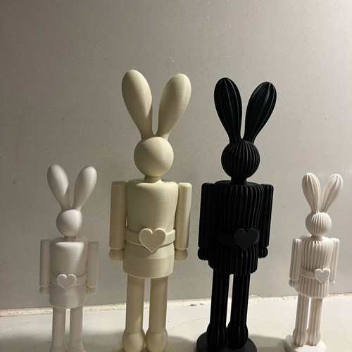 3D Printed Bunny Figurines New With Minimal Design
