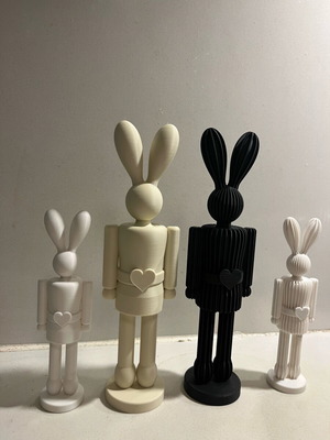 3D Printed Bunny Figurines New With Minimal Design