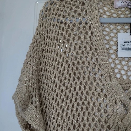 Toscana golden poncho cardigan, new, elegant open-knit design
