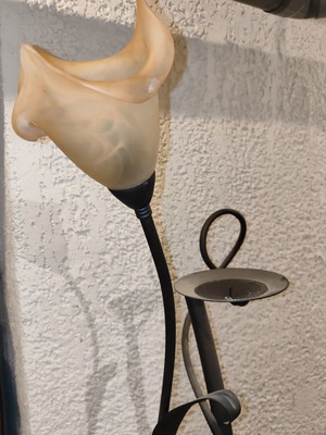 Set of forged floor lamps with candle holder, used, 164cm