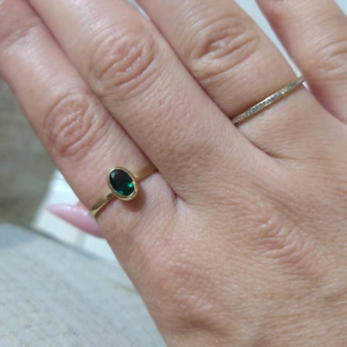 Gold 14k ring with zircon new, size 55