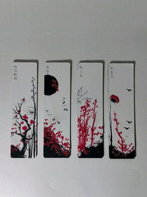 3D Printed Hueforge Japan Red Blossoms Bookmarks new