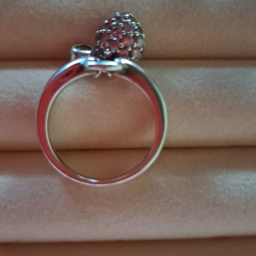 Silver ring with 2 charms like new