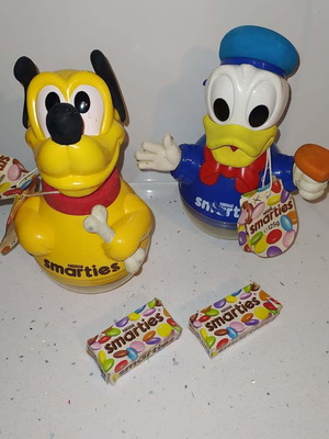 Vintage Smarties Donald Pluto μεταχειρισμένα, πακέτο δύο
