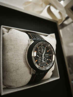 Seiko Alarm Chronograph SNAB59P1 wristwatch, NOS with box