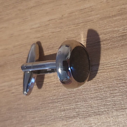 Ascot cufflinks silver with black surface like new in box