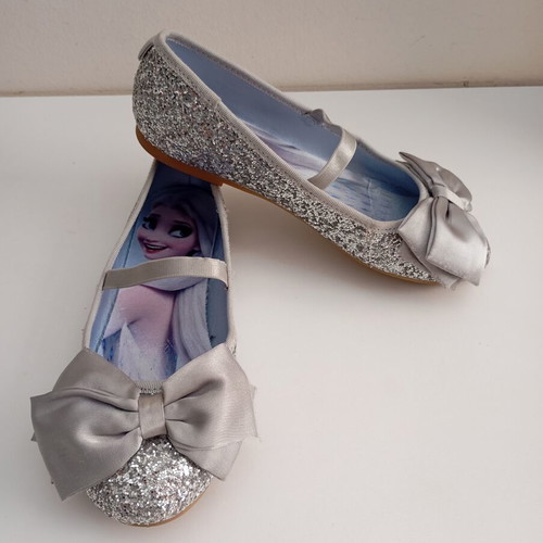 H&M ballerina shoes for girls size 33 like new, silver