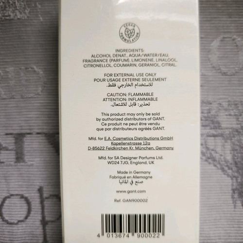 Άρωμα Gant 50ml Eau De Toilette καινούργιο ανδρικό