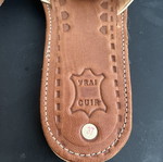 Leather sandals new with embroidered eye design size 37