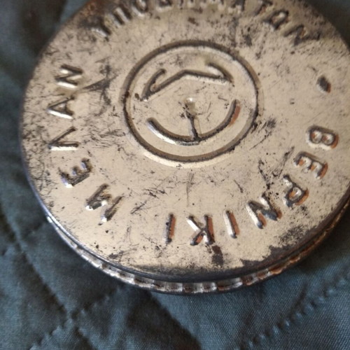 Old shoe polish ink case used, Greek Army ES