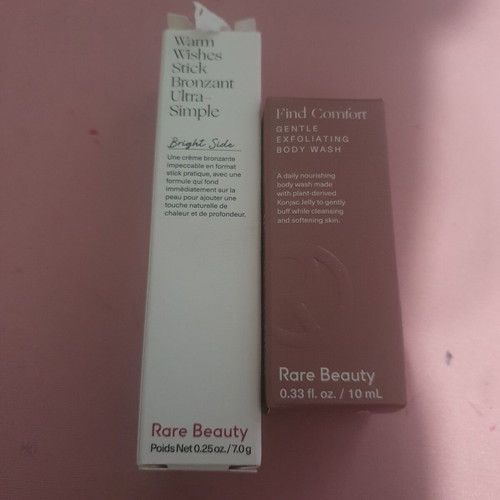 Rare Beauty bronzer new with gift gentle exfoliating body wash 10ml set