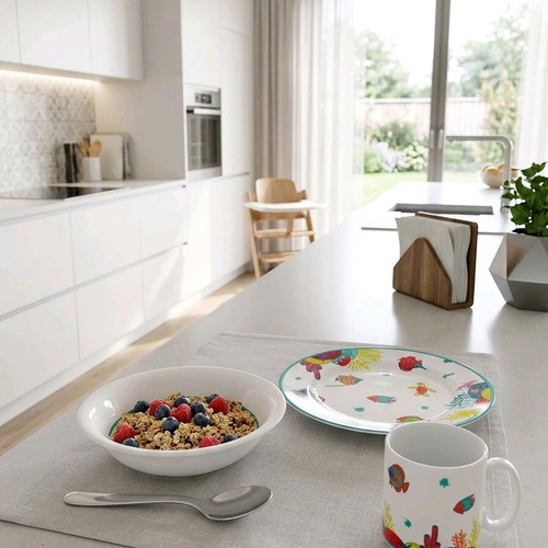 Auerhahn Porcelain children's dinner set Ocean, 3 pieces