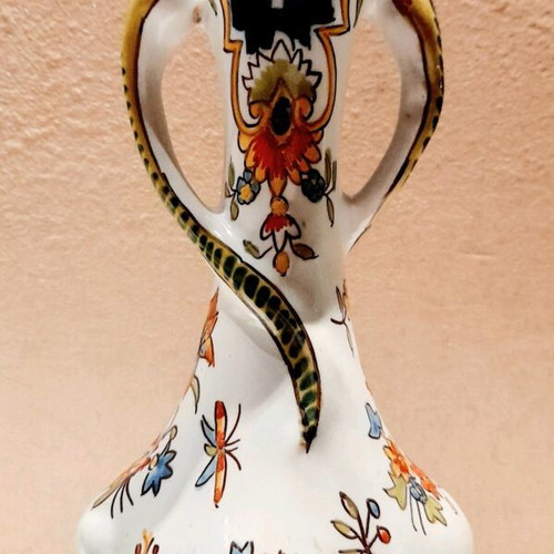 Collectible Faience Rouen Vase 19th Century used