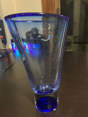 Kosta Boda Sapphire Conical Vase New Rare