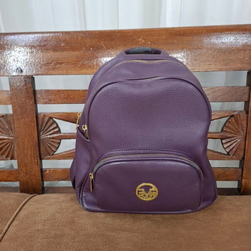 Versace19v69 purple backpack used, medium to large size, 3 front pockets