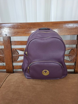 Versace19v69 purple backpack used, medium to large size, 3 front pockets