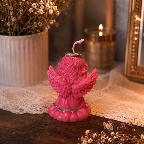 Angel candles set new, pink dream with golden details