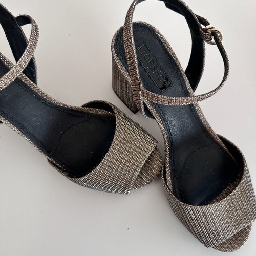 Topshop glitter heels new, size 39, beige gold