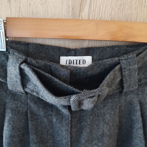 Wool gray Edited high-waisted pants with belt size S