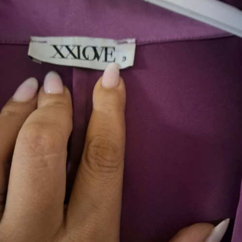 Satin dress Greek made like new, dark purple