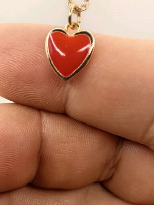 Women's necklace new with red heart pendant