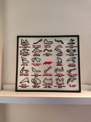 Formula 1 3d embossed tracks in frame 22x20 cm