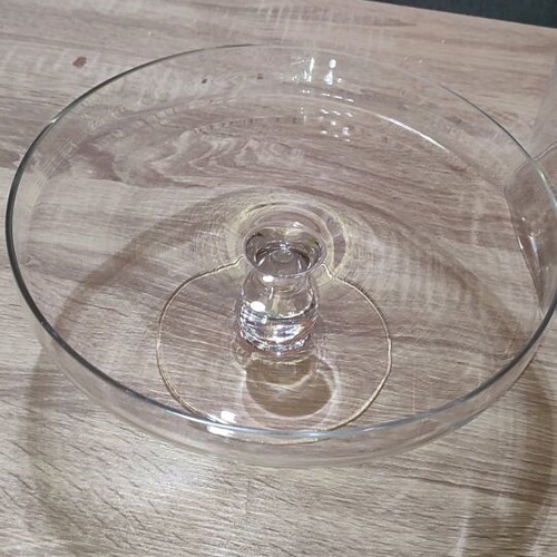 Glass cake stand with lid like new