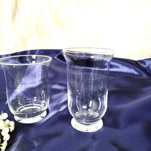 Belly decorative vase bell-shaped transparent like new, set of 2