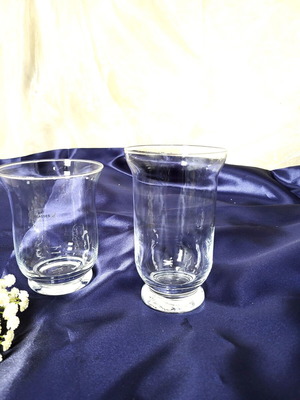 Belly decorative vase bell-shaped transparent like new, set of 2