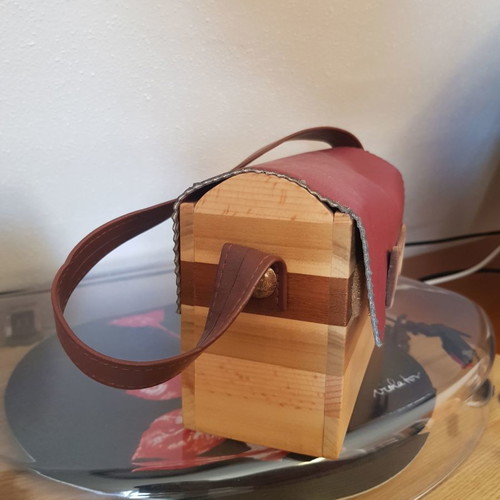 Wooden handmade bag like new