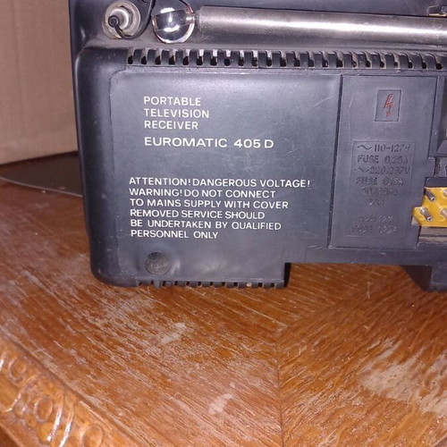 Euromatic 405D vintage portable black and white television used