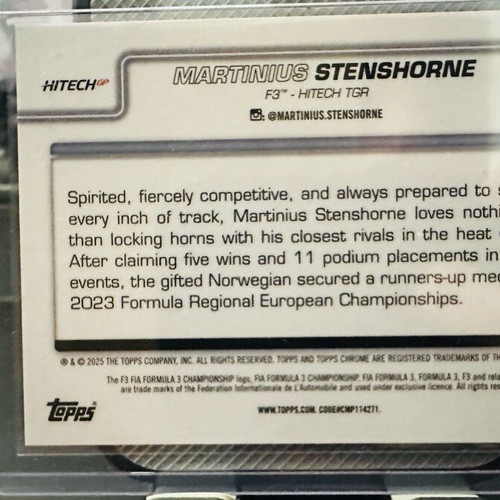 Martinius Stenshorne 2025 Topps Chrome F1 Black Checkerboard card like new