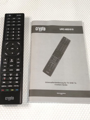 Crypto προγραμματιζόμενο τηλεκοντρόλ URC-605 σαν καινούργιο με εγχειρίδιο οδηγιών