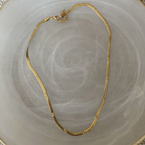 Steel necklace gold color new