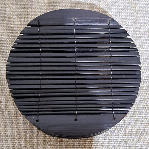 Wooden coasters used, set of 6, diameter 12cm