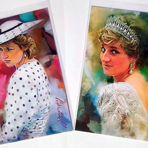 Princess Diana art cards pack of 2, new