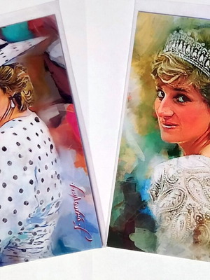 Princess Diana art cards pack of 2, new