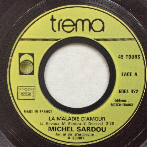 Michel Sardou La Maladie D'amour Le Curé vinyl record used, pop