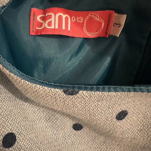 Sam 0 13 dress like new, turquoise with floral skirt and polka dot top