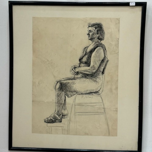Painting Dimitris Galanis pen drawing on cardboard 50x60