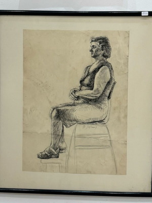 Painting Dimitris Galanis pen drawing on cardboard 50x60