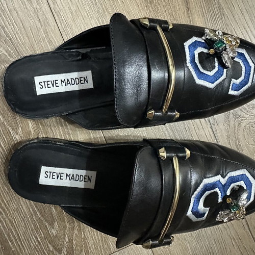 Steve Madden mules with crystal bee design