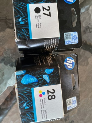 HP 27 Black and HP 28 Tricolour Printer Ink new
