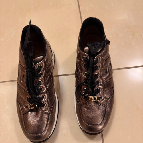 Δερμάτινα Παπούτσια Metallic Sneakers Toutounis Καινούργια, Καφέ Μέγεθος 36